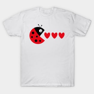 Ladybug packman - funny valentine design T-Shirt